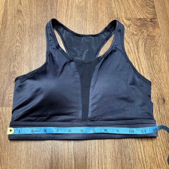 Nike Womens Dri Fit Mesh Cut Out Dark Gray Sports Bra Size Small Swoosh - Picture 10 of 10